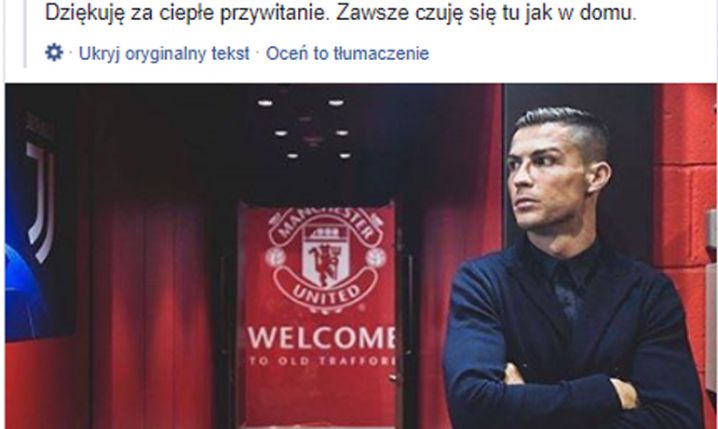 SŁOWA Ronaldo po powrocie na Old Trafford